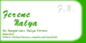 ferenc malya business card